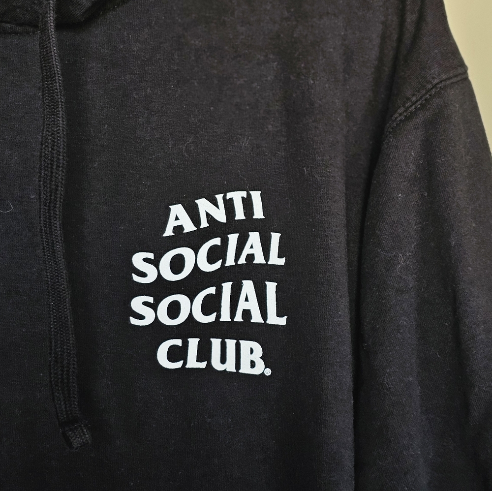 Anti Social Social Club Black Hooded Sweatshirt - Picture 2 of 4